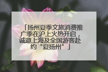 扬州夏季文旅消费推广季在沪上火热开启，诚邀上海及全国游客赴约“夏扬州”