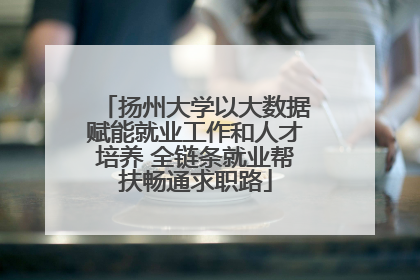 扬州大学以大数据赋能就业工作和人才培养 全链条就业帮扶畅通求职路