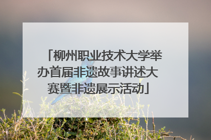 柳州职业技术大学举办首届非遗故事讲述大赛暨非遗展示活动