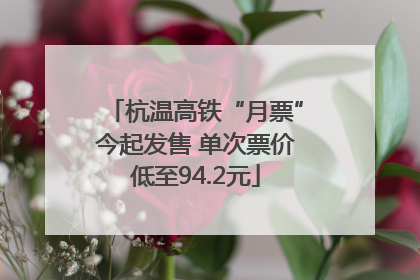 杭温高铁“月票”今起发售 单次票价低至94.2元