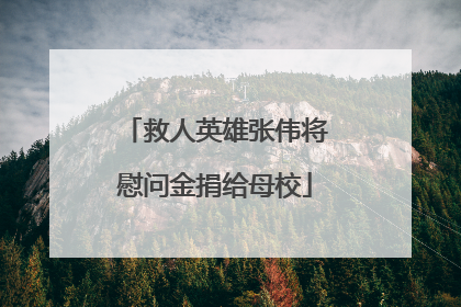救人英雄张伟将慰问金捐给母校