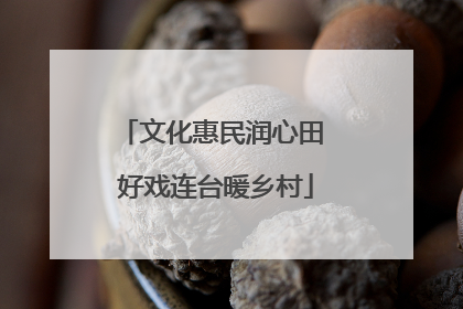 文化惠民润心田 好戏连台暖乡村