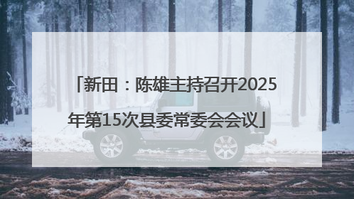 新田：陈雄主持召开2025年第15次县委常委会会议