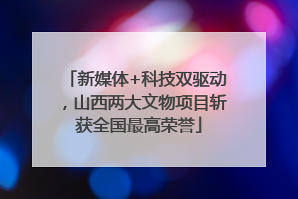 新媒体+科技双驱动，山西两大文物项目斩获全国最高荣誉