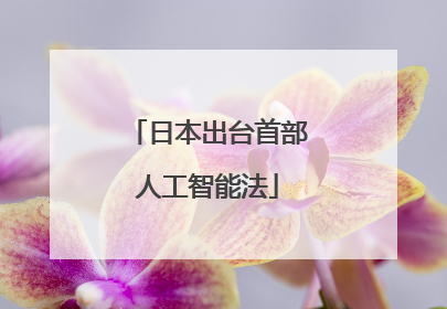 日本出台首部人工智能法