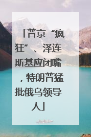 普京“疯狂”、泽连斯基应闭嘴，特朗普猛批俄乌领导人