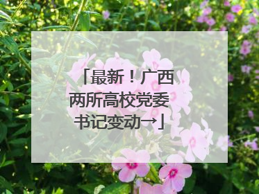 最新！广西两所高校党委书记变动→