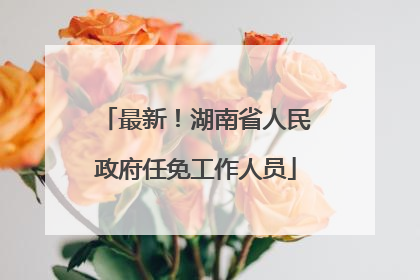 最新！湖南省人民政府任免工作人员