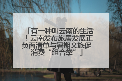 有一种叫云南的生活！云南发布旅居发展正负面清单与暑期文旅促消费“组合拳”