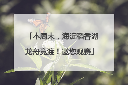 本周末，海淀稻香湖龙舟竞渡！邀您观赛