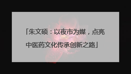 朱文硕：以夜市为媒，点亮中医药文化传承创新之路