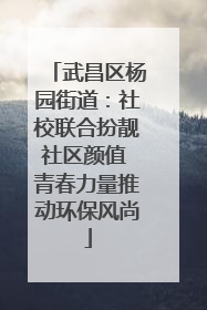 武昌区杨园街道：社校联合扮靓社区颜值 青春力量推动环保风尚