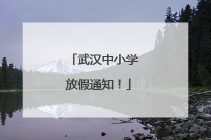 武汉中小学放假通知！