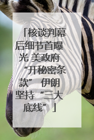 核谈判幕后细节首曝光 美政府“开秘密条款” 伊朗坚持“三大底线”