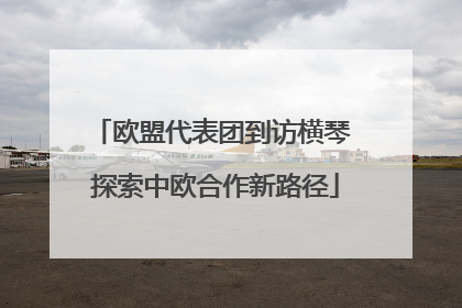 欧盟代表团到访横琴 探索中欧合作新路径