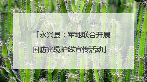 永兴县：军地联合开展国防光缆护线宣传活动