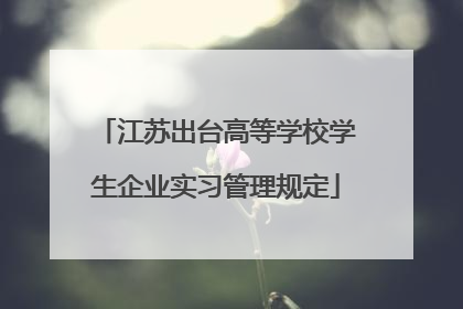 江苏出台高等学校学生企业实习管理规定