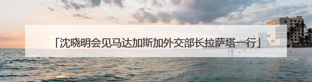 沈晓明会见马达加斯加外交部长拉萨塔一行