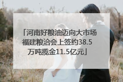 河南好粮油迈向大市场 福建粮洽会上签约38.5万吨揽金11.5亿元