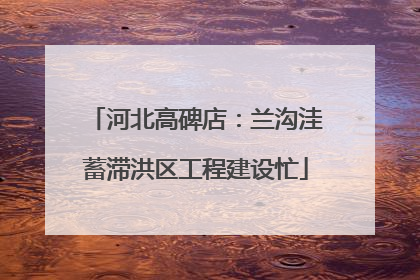 河北高碑店：兰沟洼蓄滞洪区工程建设忙