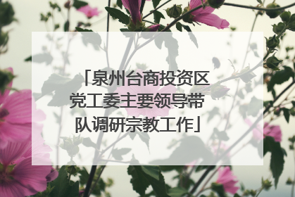 泉州台商投资区党工委主要领导带队调研宗教工作