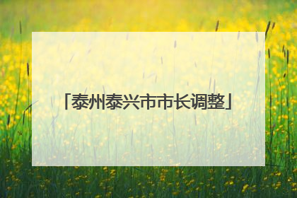 泰州泰兴市市长调整