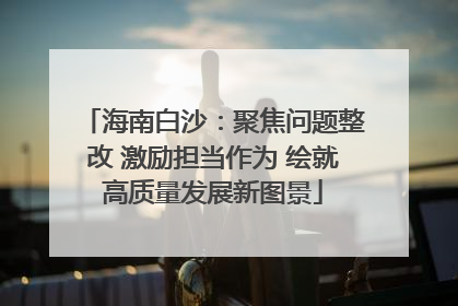 海南白沙：聚焦问题整改 激励担当作为 绘就高质量发展新图景
