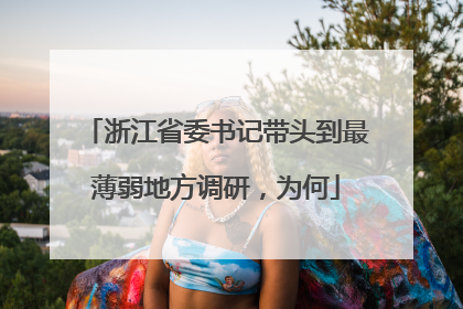 浙江省委书记带头到最薄弱地方调研，为何
