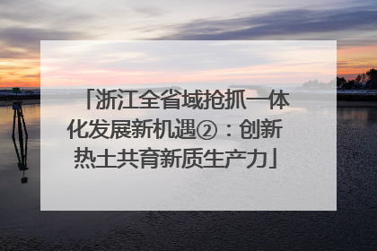 浙江全省域抢抓一体化发展新机遇②：创新热土共育新质生产力