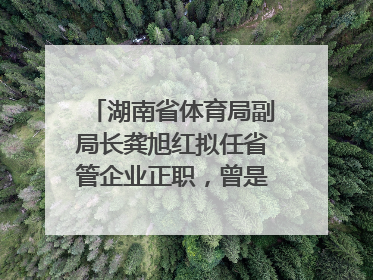 湖南省体育局副局长龚旭红拟任省管企业正职，曾是赛艇亚运冠军