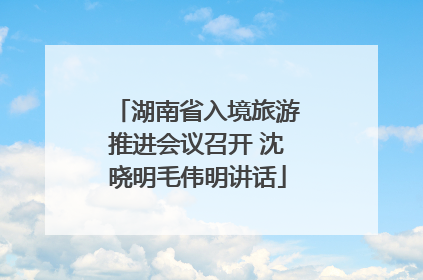 湖南省入境旅游推进会议召开 沈晓明毛伟明讲话