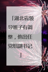 湖北省领导班子有调整，他出任党组副书记