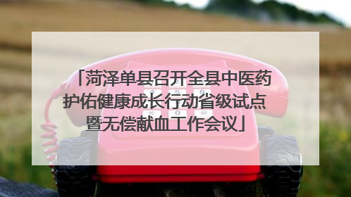菏泽单县召开全县中医药护佑健康成长行动省级试点暨无偿献血工作会议
