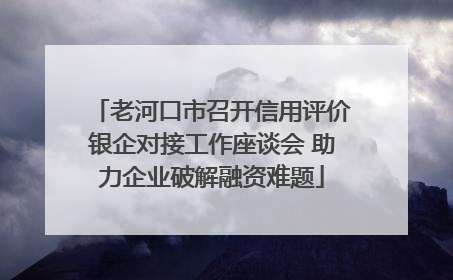 老河口市召开信用评价银企对接工作座谈会 助力企业破解融资难题