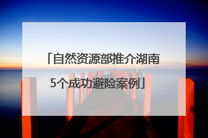 自然资源部推介湖南5个成功避险案例