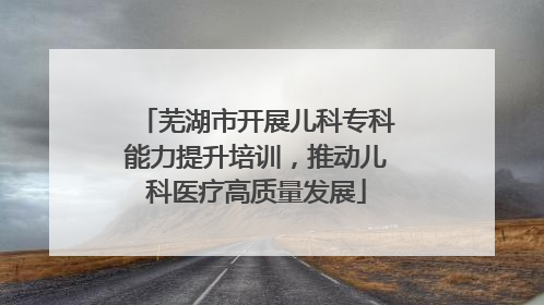 芜湖市开展儿科专科能力提升培训，推动儿科医疗高质量发展