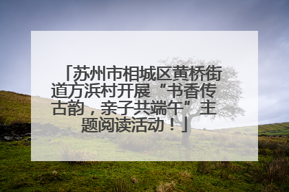 苏州市相城区黄桥街道方浜村开展“书香传古韵，亲子共端午”主题阅读活动！