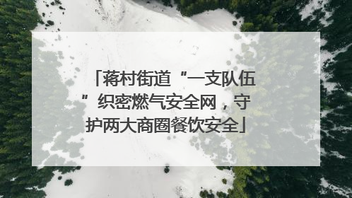 蒋村街道“一支队伍”织密燃气安全网，守护两大商圈餐饮安全
