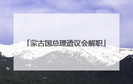蒙古国总理遭议会解职