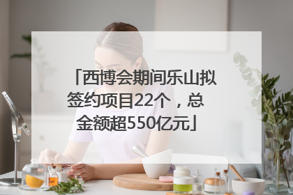 西博会期间乐山拟签约项目22个，总金额超550亿元