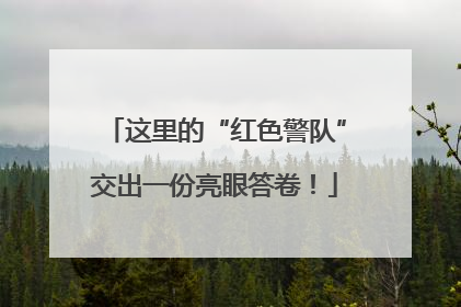 这里的“红色警队”交出一份亮眼答卷！