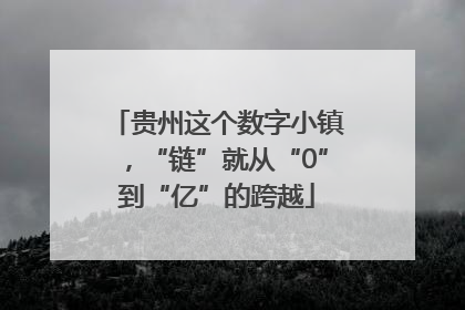 贵州这个数字小镇，“链”就从“0”到“亿”的跨越