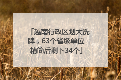 越南行政区划大洗牌，63个省级单位精简后剩下34个