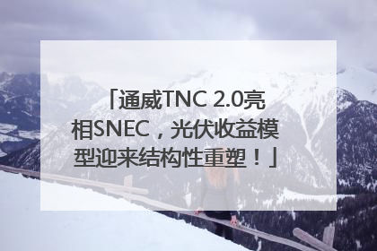 通威TNC 2.0亮相SNEC，光伏收益模型迎来结构性重塑！