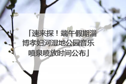 速来探！端午假期淄博孝妇河湿地公园音乐喷泉喷放时间公布
