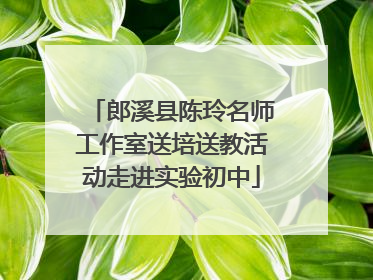 郎溪县陈玲名师工作室送培送教活动走进实验初中