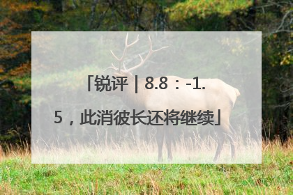 锐评｜8.8：-1.5，此消彼长还将继续