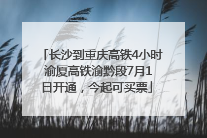 长沙到重庆高铁4小时 渝厦高铁渝黔段7月1日开通，今起可买票
