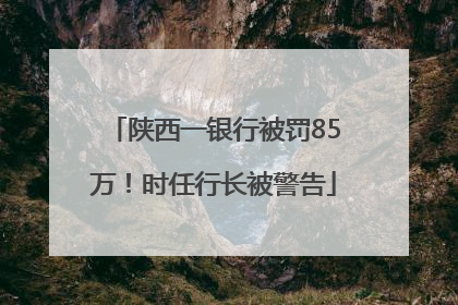 陕西一银行被罚85万！时任行长被警告