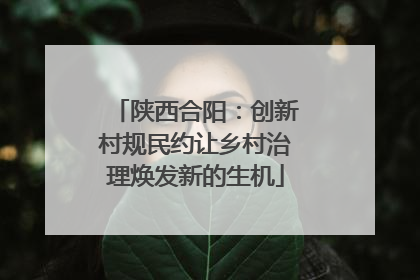 陕西合阳：创新村规民约让乡村治理焕发新的生机